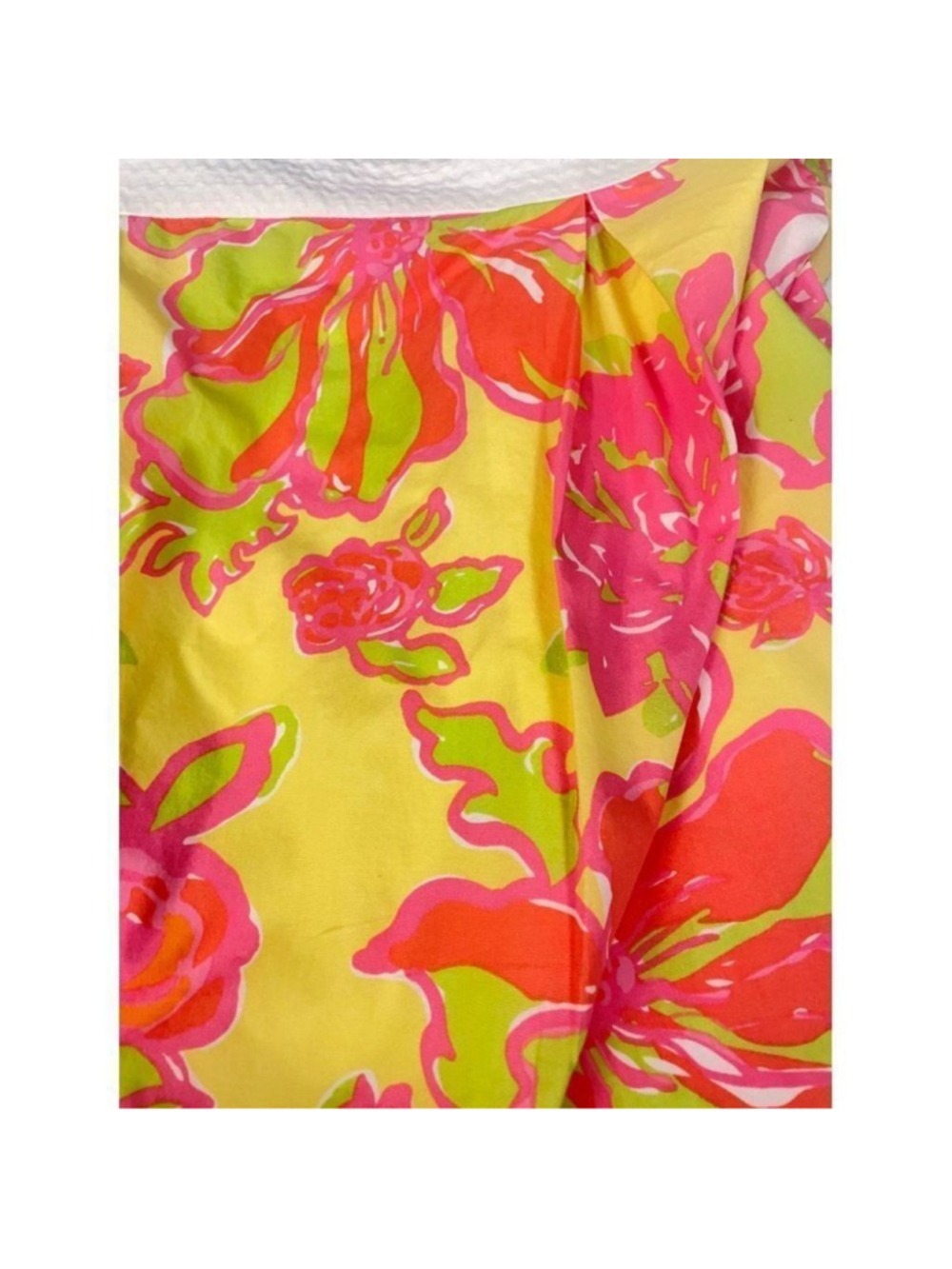 Lilly Pulitzer Starfruit Yellow Pink White Betsey Basketweave Strapless Dress 6 - Picture 6 of 7